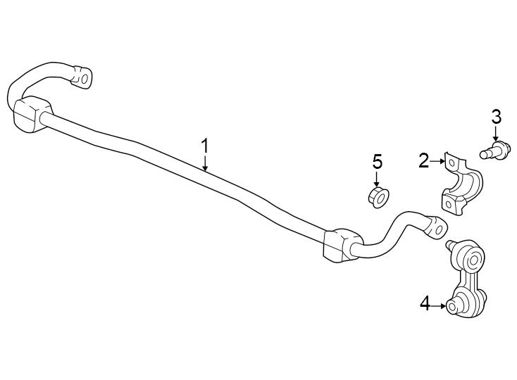 Rear suspension. Stabilizer bar & components.