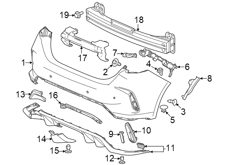 19Rear bumper. Bumper & components.https://images.simplepart.com/images/parts/motor/fullsize/4414732.png