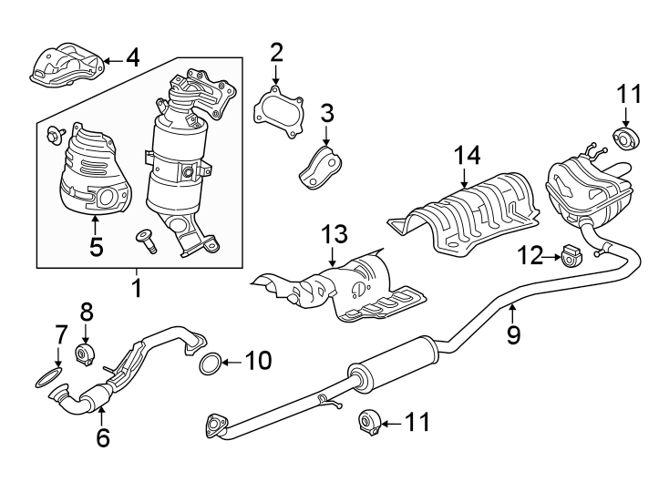 14Exhaust system. Exhaust components.https://images.simplepart.com/images/parts/motor/fullsize/4418240.png