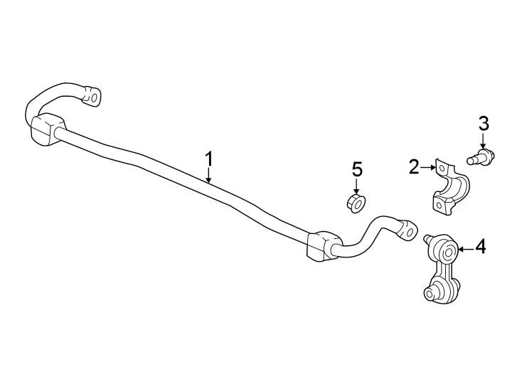 Rear suspension. Stabilizer bar & components.