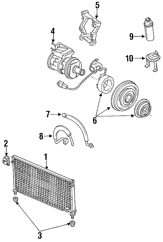 AIR CONDITIONER & HEATER. COMPRESSOR & LINES. CONDENSER.