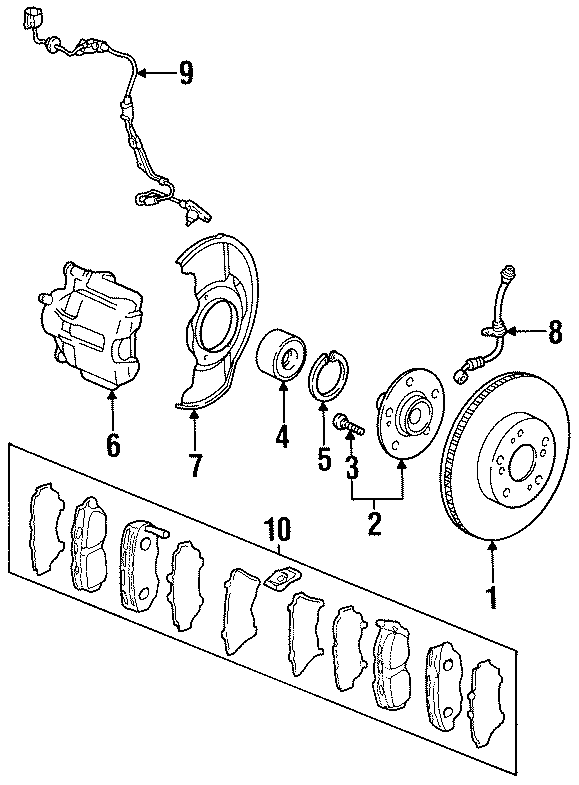 FRONT SUSPENSION. BRAKE COMPONENTS.