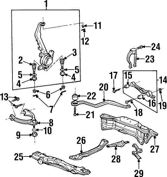 FRONT SUSPENSION. SUSPENSION COMPONENTS.