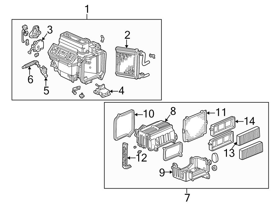 AIR CONDITIONER & HEATER. HEATER COMPONENTS.