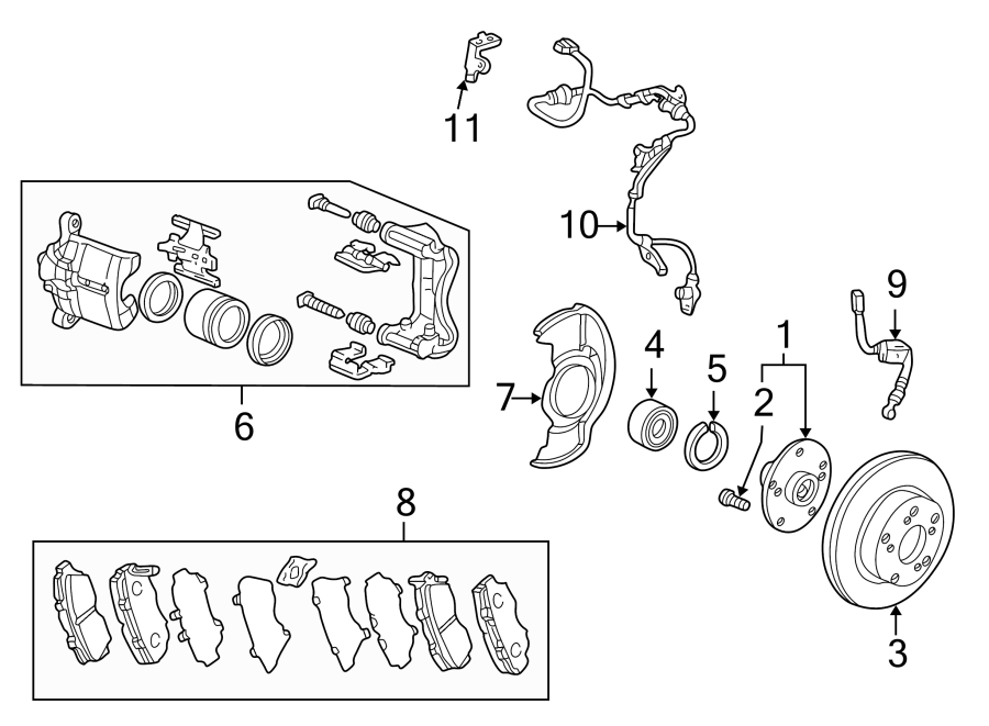 Front suspension. Pillars. Rocker & floor. Brake components.