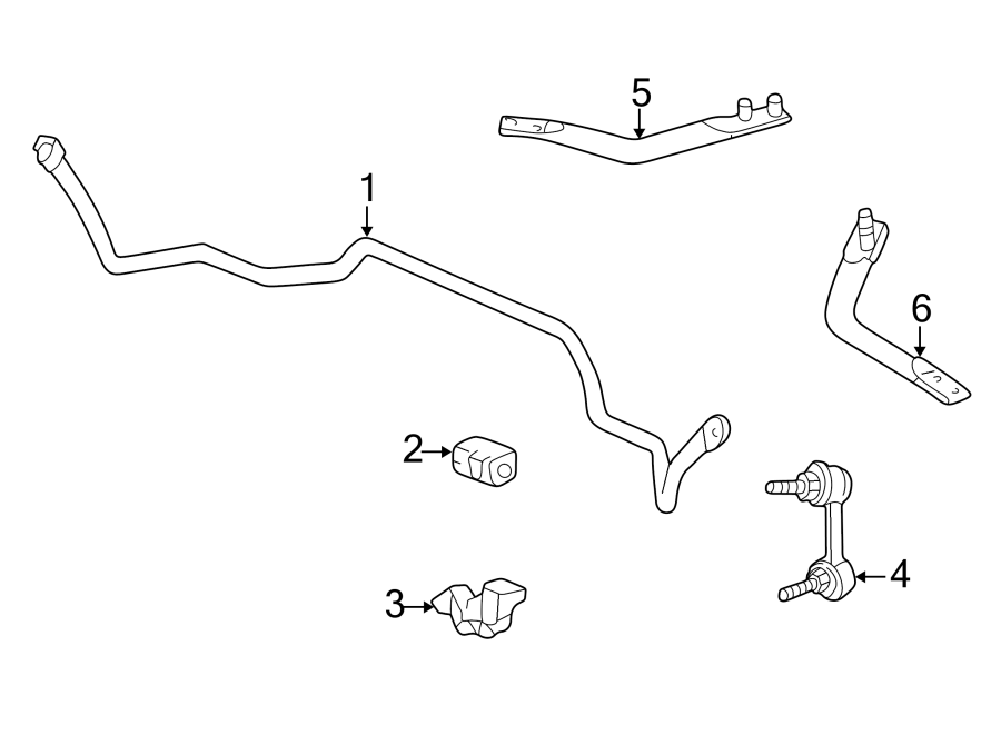 FRONT SUSPENSION. STABILIZER BAR & COMPONENTS.