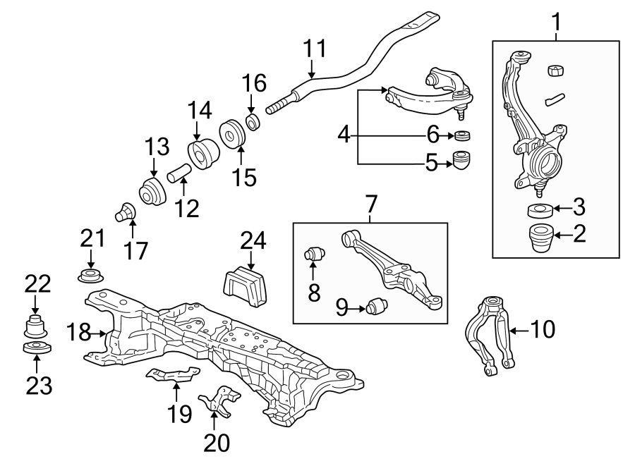 15Front suspension. Suspension components.https://images.simplepart.com/images/parts/motor/fullsize/4423240.png