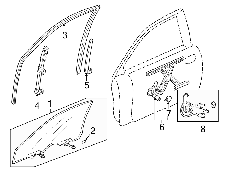 9Door. Glass & hardware.https://images.simplepart.com/images/parts/motor/fullsize/4423425.png