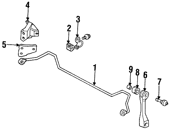 REAR SUSPENSION. STABILIZER BAR & COMPONENTS.