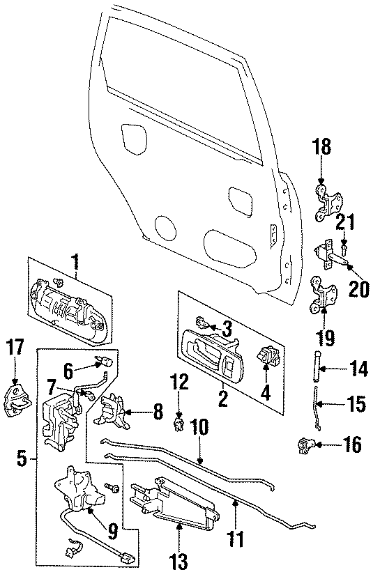 REAR DOOR. LOCK & HARDWARE.