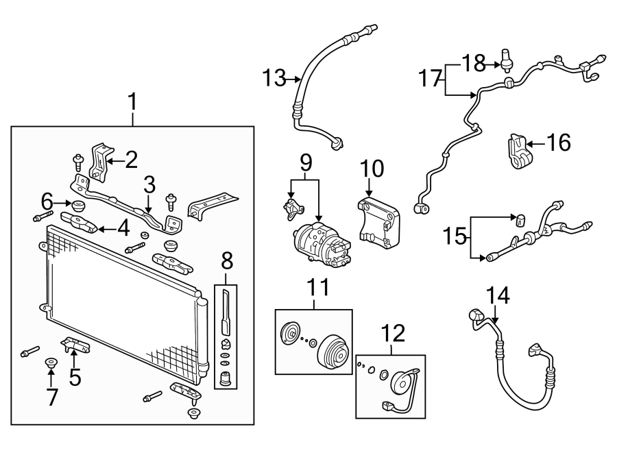 16AIR CONDITIONER & HEATER. COMPRESSOR & LINES. CONDENSER.https://images.simplepart.com/images/parts/motor/fullsize/4427050.png