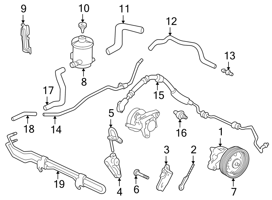 STEERING GEAR & LINKAGE. PUMP & HOSES.