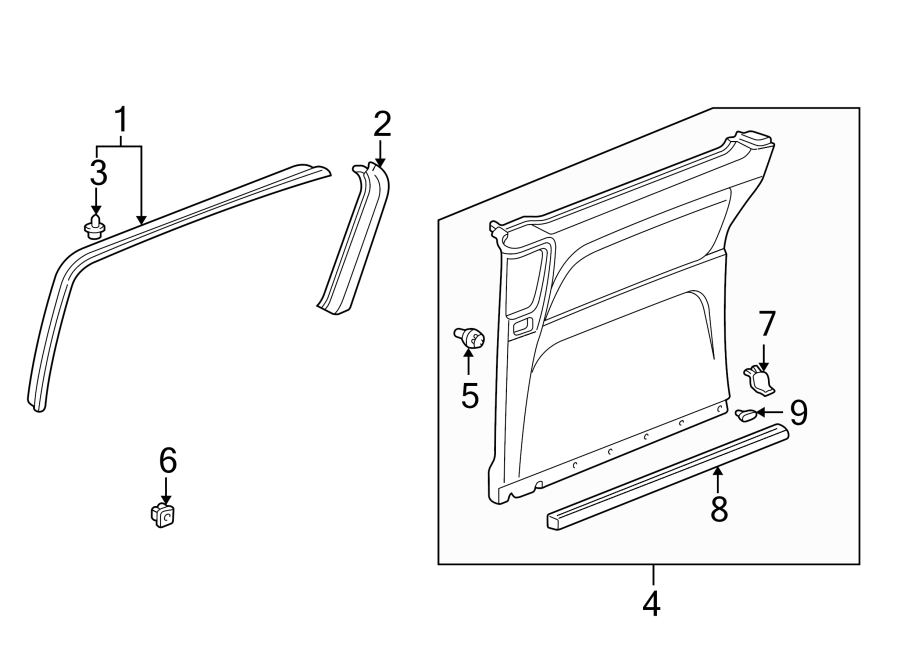 1SIDE LOADING DOOR. INTERIOR TRIM.https://images.simplepart.com/images/parts/motor/fullsize/4427465.png