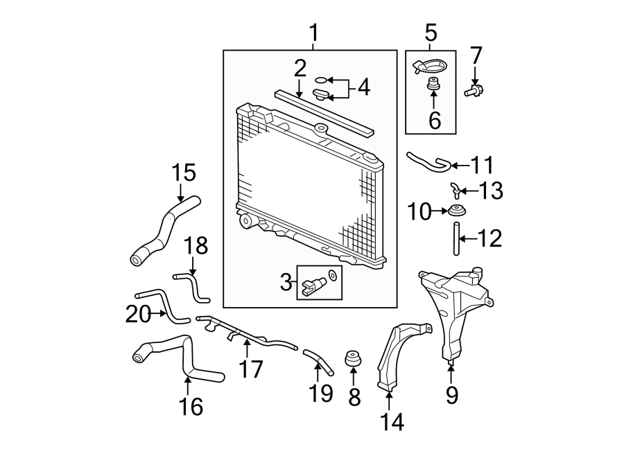 15Radiator & components.https://images.simplepart.com/images/parts/motor/fullsize/4428035.png