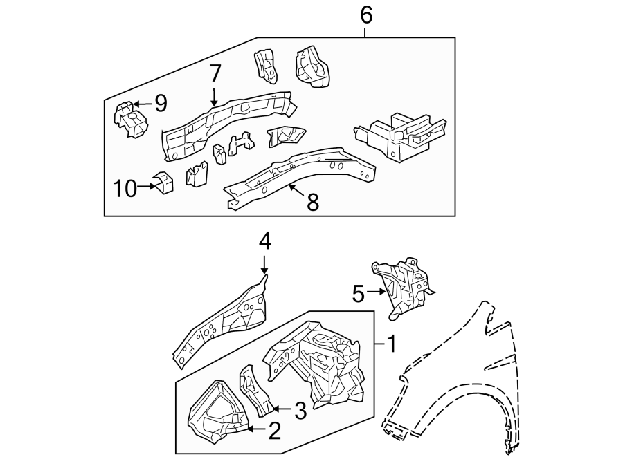 3Fender. Structural components & rails.https://images.simplepart.com/images/parts/motor/fullsize/4428095.png