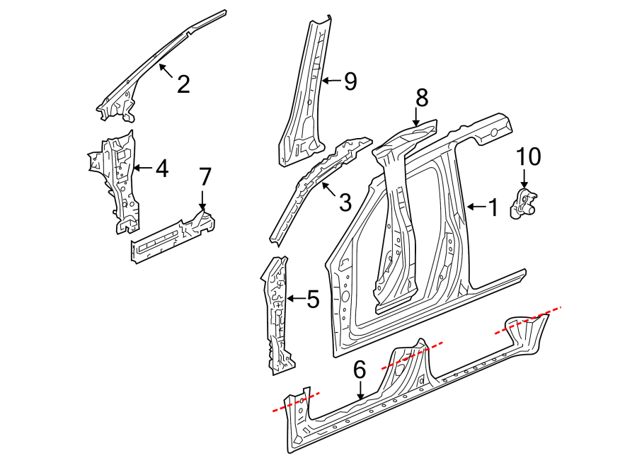 10PILLARS. ROCKER & FLOOR. CENTER PILLAR. HINGE PILLAR. UNISIDE.https://images.simplepart.com/images/parts/motor/fullsize/4428400.png