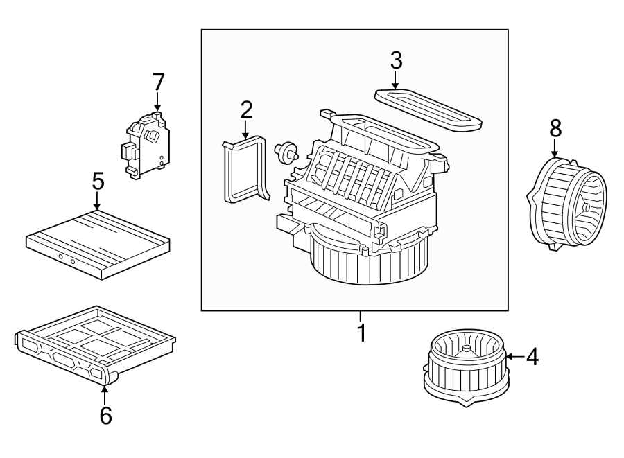 AIR CONDITIONER & HEATER. BLOWER MOTOR & FAN.