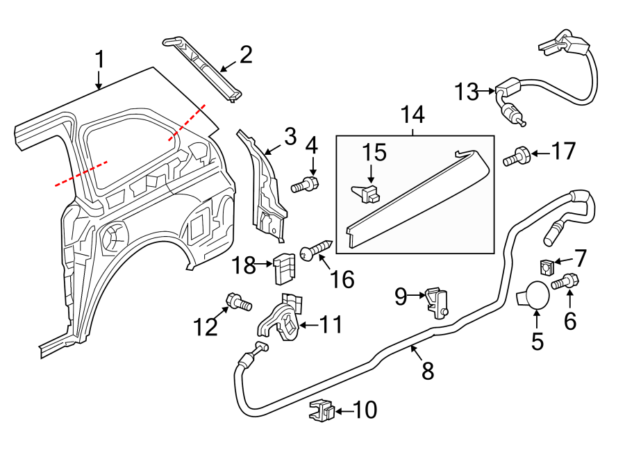 12Exterior trim. Side panel & components.https://images.simplepart.com/images/parts/motor/fullsize/4429675.png