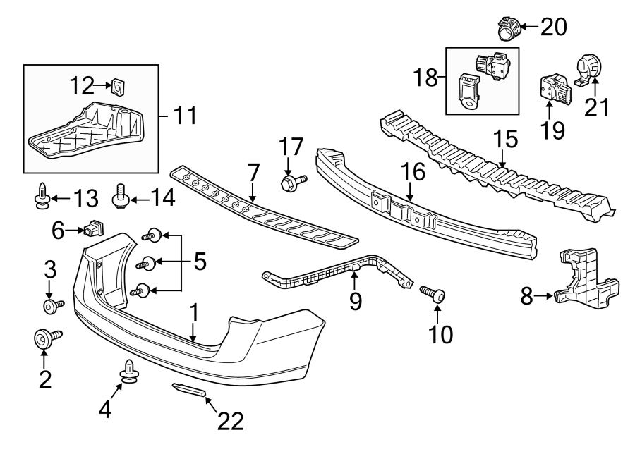 REAR BUMPER. BUMPER & COMPONENTS.