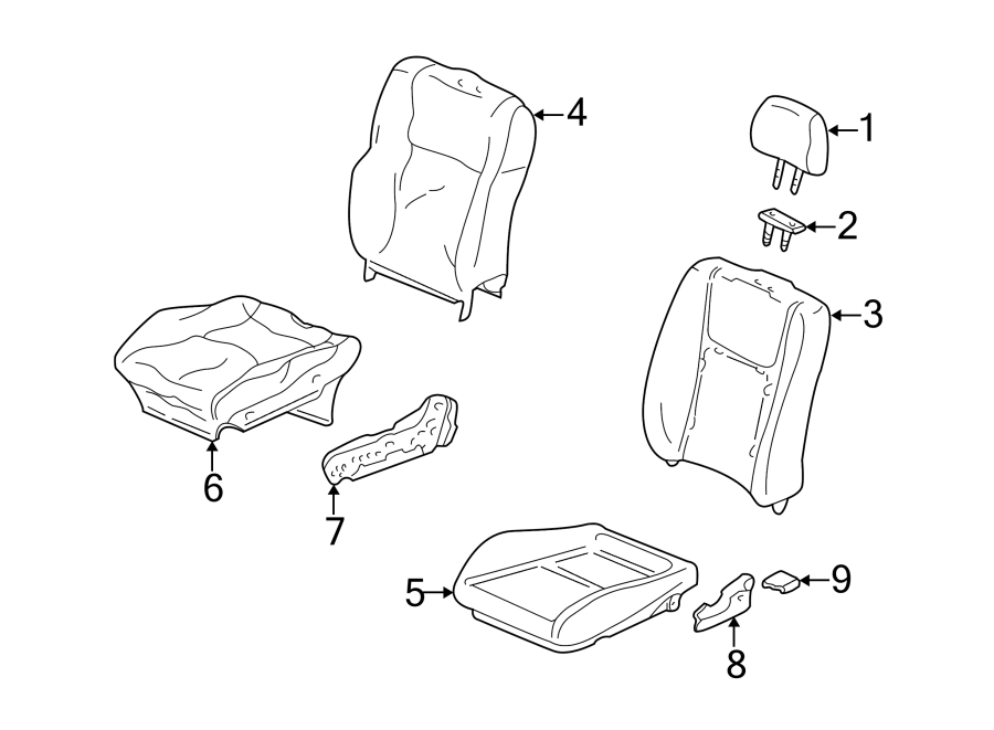 SEATS & TRACKS. FRONT SEAT COMPONENTS.