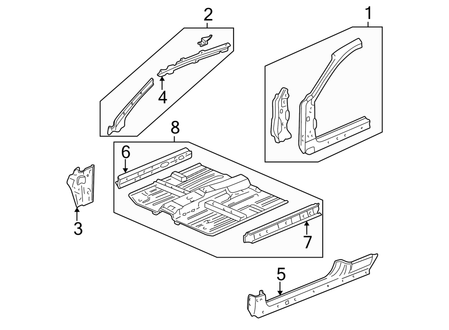 2PILLARS. ROCKER & FLOOR. FLOOR & RAILS. HINGE PILLAR.https://images.simplepart.com/images/parts/motor/fullsize/4431330.png