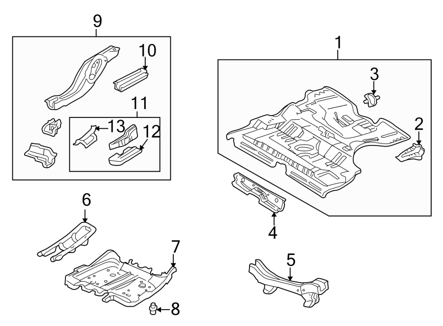 11Rear body & floor. Floor & rails.https://images.simplepart.com/images/parts/motor/fullsize/4431572.png