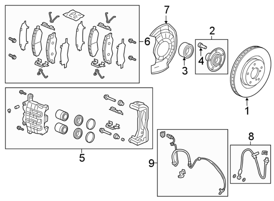 9FRONT SUSPENSION. BRAKE COMPONENTS.https://images.simplepart.com/images/parts/motor/fullsize/4433225.png