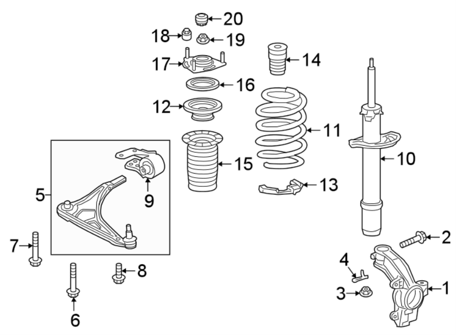 FRONT SUSPENSION. SUSPENSION COMPONENTS.