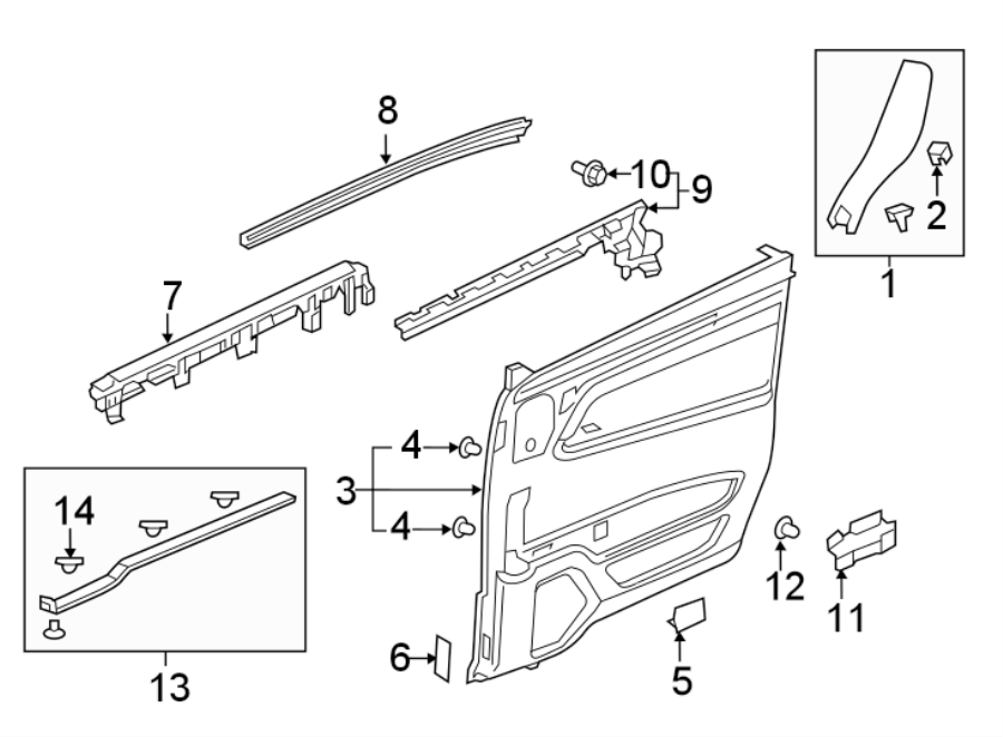 3Radiator support. Side loading door. Interior trim.https://images.simplepart.com/images/parts/motor/fullsize/4433540.png