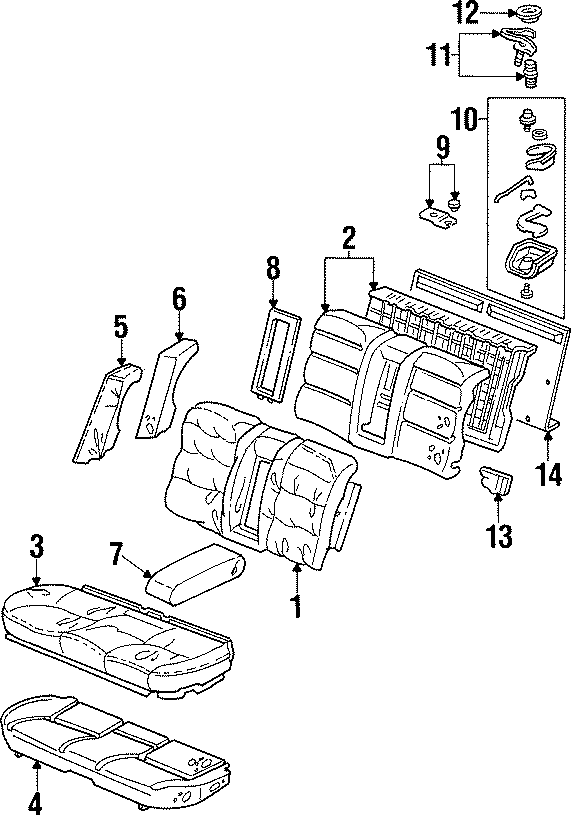 SEATS & TRACKS. REAR SEAT COMPONENTS.