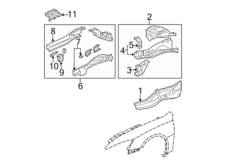 7Fender. Side panel. Structural components & rails.https://images.simplepart.com/images/parts/motor/fullsize/4436155.png