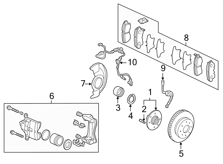 Front suspension. Brake components.