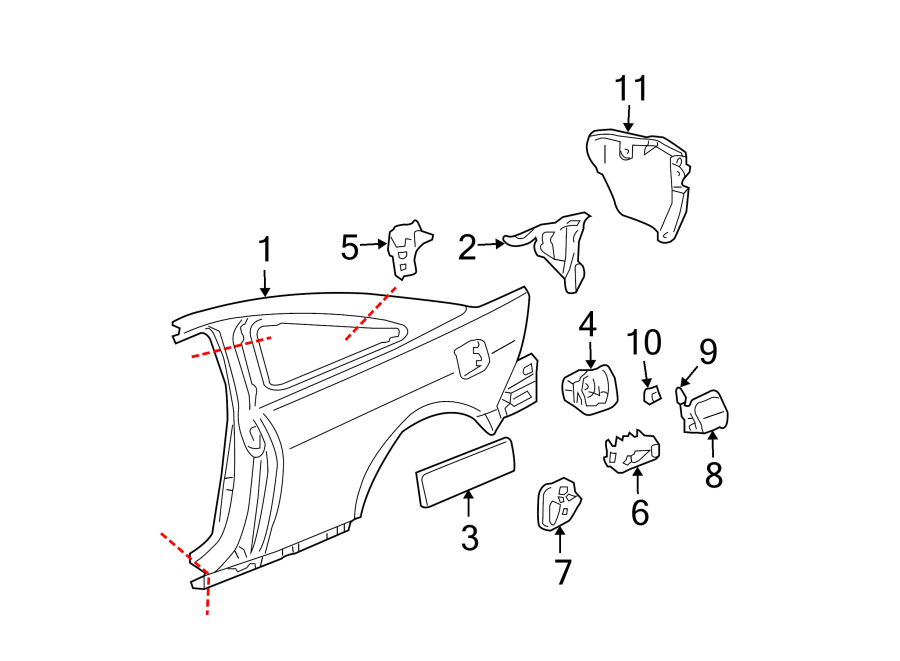 6Exterior trim. Quarter panel & components.https://images.simplepart.com/images/parts/motor/fullsize/4436690.png