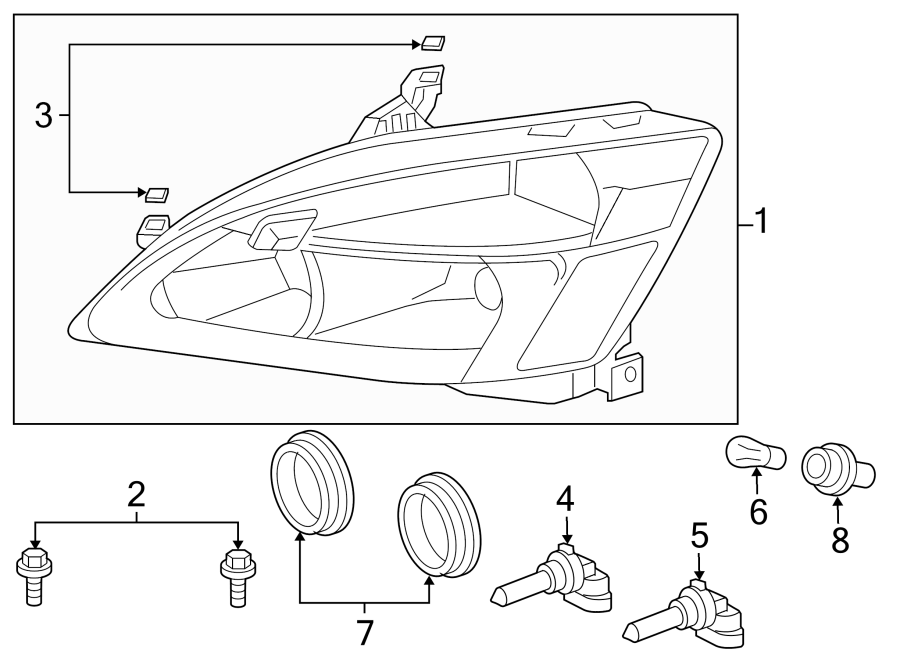 3Front lamps. Headlamp components.https://images.simplepart.com/images/parts/motor/fullsize/4437040.png