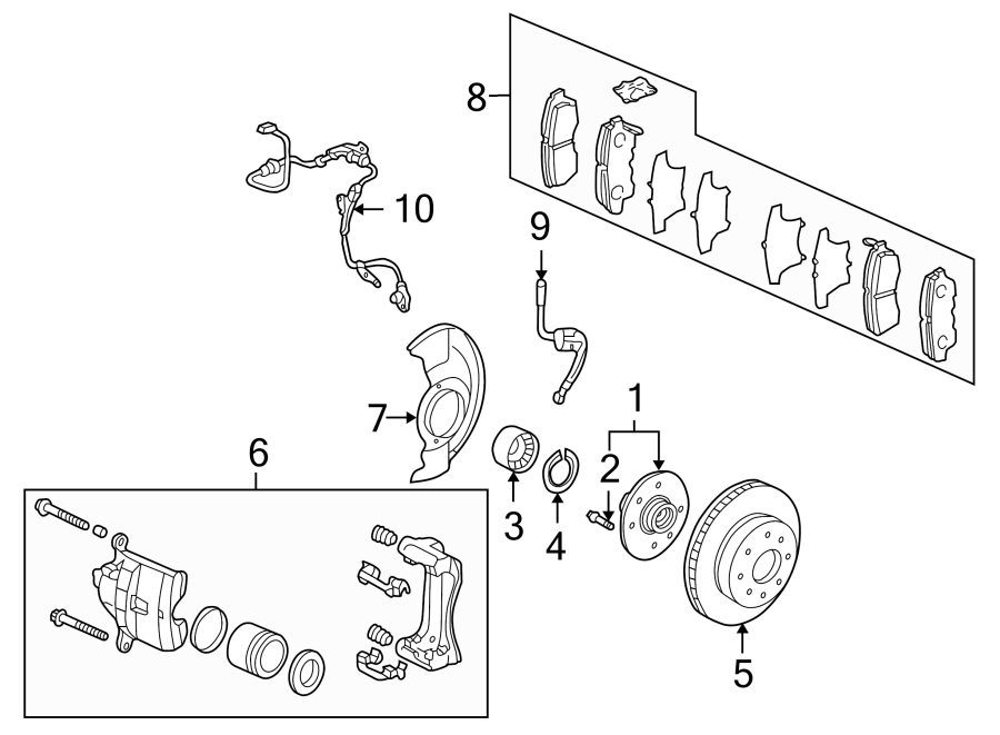 FRONT SUSPENSION. BRAKE COMPONENTS.