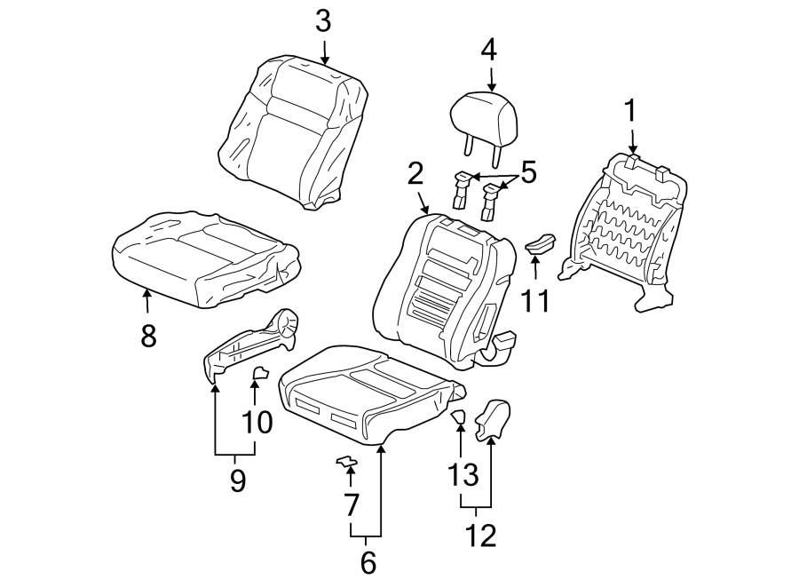 SEATS & TRACKS. FRONT SEAT COMPONENTS.