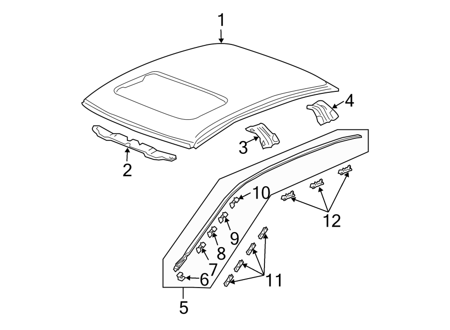 1EXTERIOR TRIM. ROOF & COMPONENTS.https://images.simplepart.com/images/parts/motor/fullsize/4437610.png