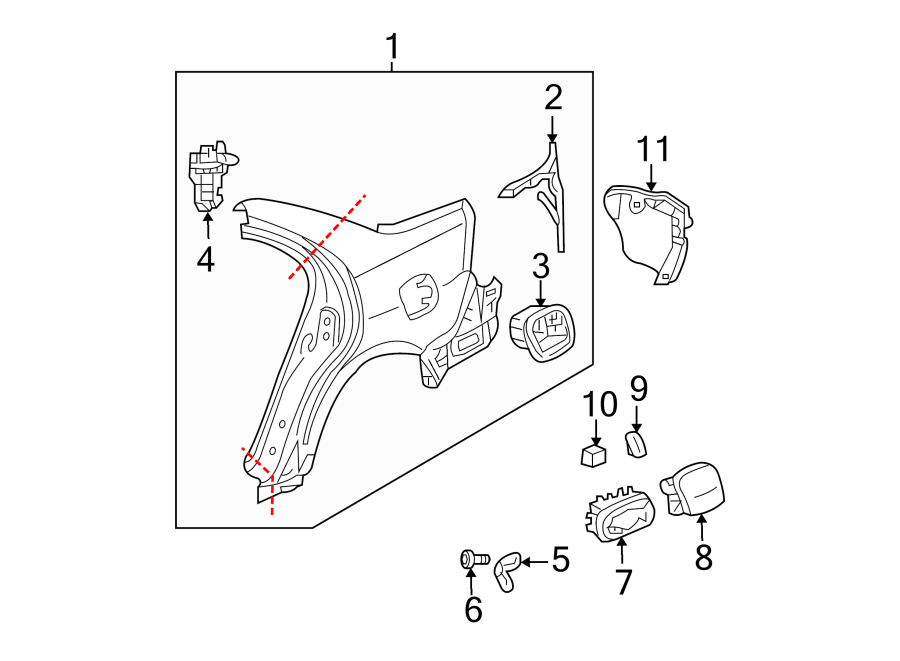 11Quarter panel & components.https://images.simplepart.com/images/parts/motor/fullsize/4437733.png