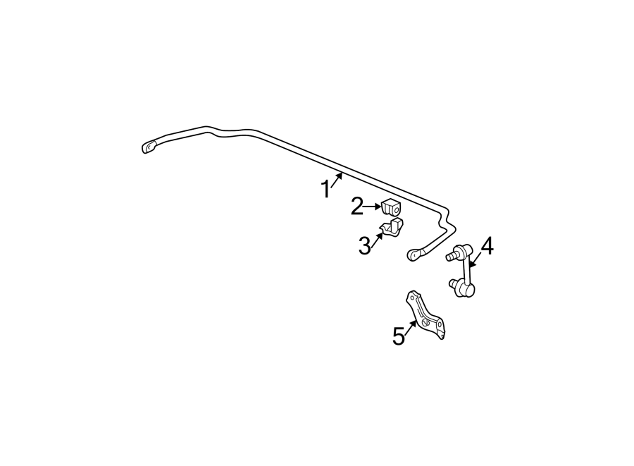 REAR SUSPENSION. STABILIZER BAR & COMPONENTS.