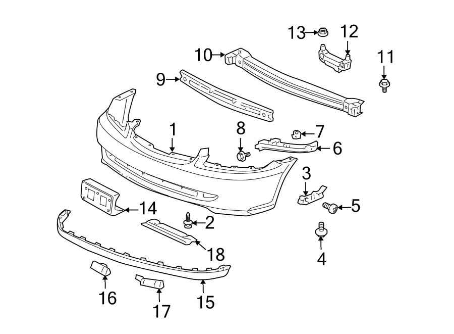 11FRONT BUMPER. BUMPER & COMPONENTS.https://images.simplepart.com/images/parts/motor/fullsize/4438015.png