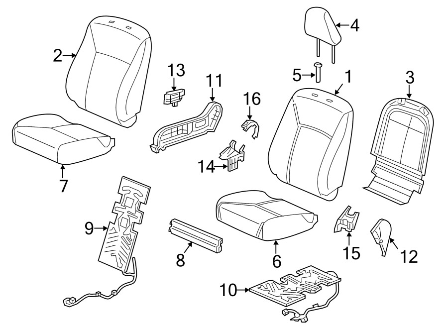 SEATS & TRACKS. PASSENGER SEAT COMPONENTS.