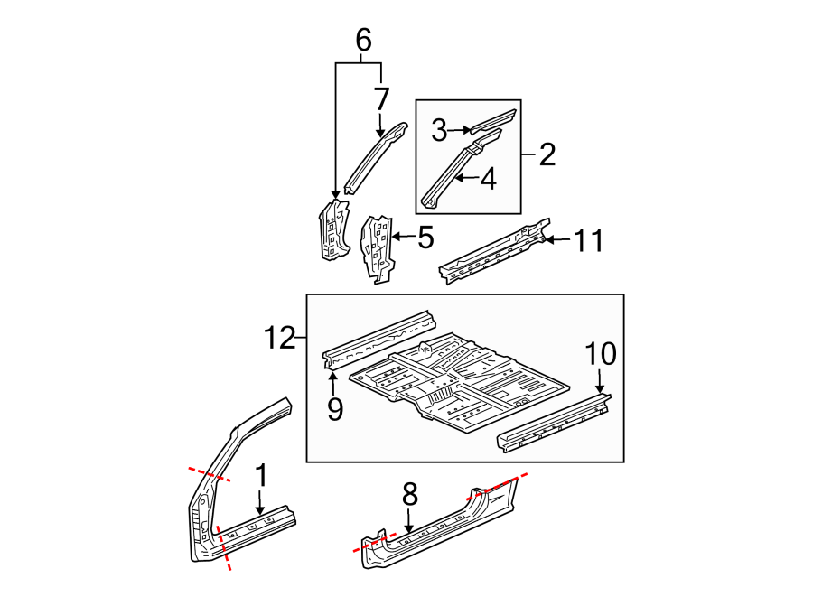 7PILLARS. ROCKER & FLOOR. FLOOR & RAILS. HINGE PILLAR.https://images.simplepart.com/images/parts/motor/fullsize/4440420.png