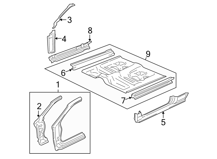 7PILLARS. ROCKER & FLOOR. FLOOR & RAILS. HINGE PILLAR.https://images.simplepart.com/images/parts/motor/fullsize/4441330.png