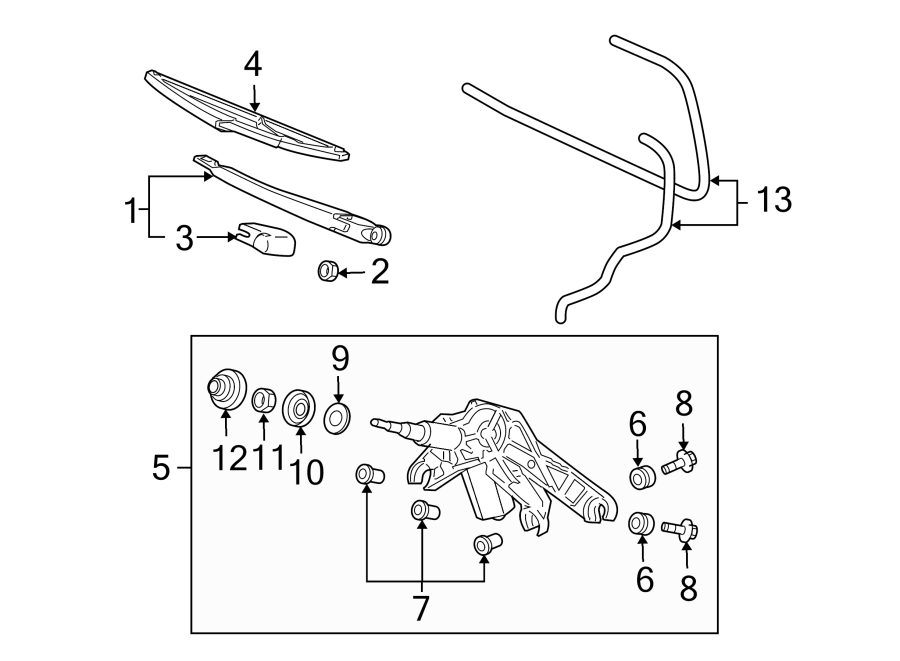 13LIFT GATE. WIPER & WASHER COMPONENTS.https://images.simplepart.com/images/parts/motor/fullsize/4441445.png