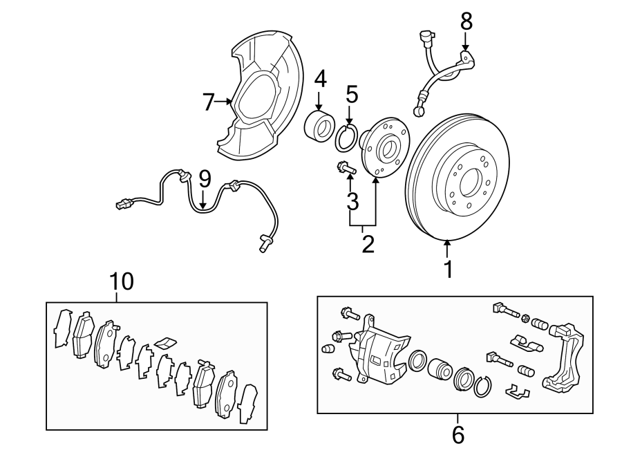 1FRONT SUSPENSION. BRAKE COMPONENTS.https://images.simplepart.com/images/parts/motor/fullsize/4442320.png