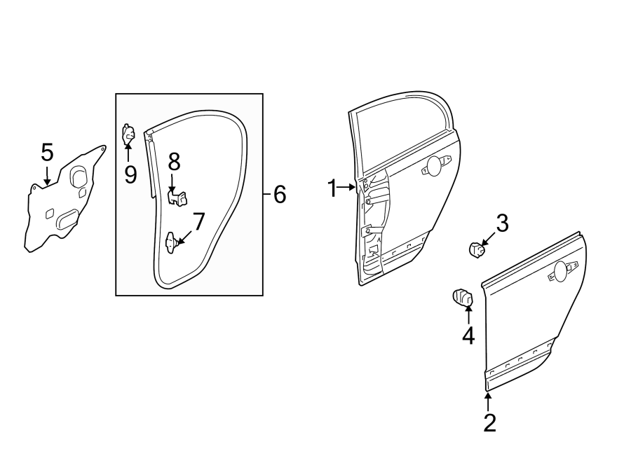 4Rear door. Door & components.https://images.simplepart.com/images/parts/motor/fullsize/4442680.png