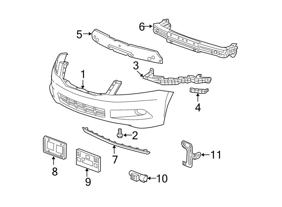 11FRONT BUMPER. BUMPER & COMPONENTS.https://images.simplepart.com/images/parts/motor/fullsize/4443010.png