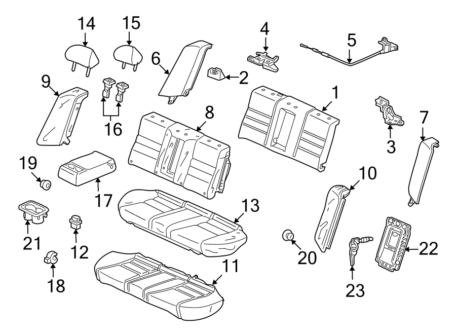 SEATS & TRACKS. REAR SEAT COMPONENTS.