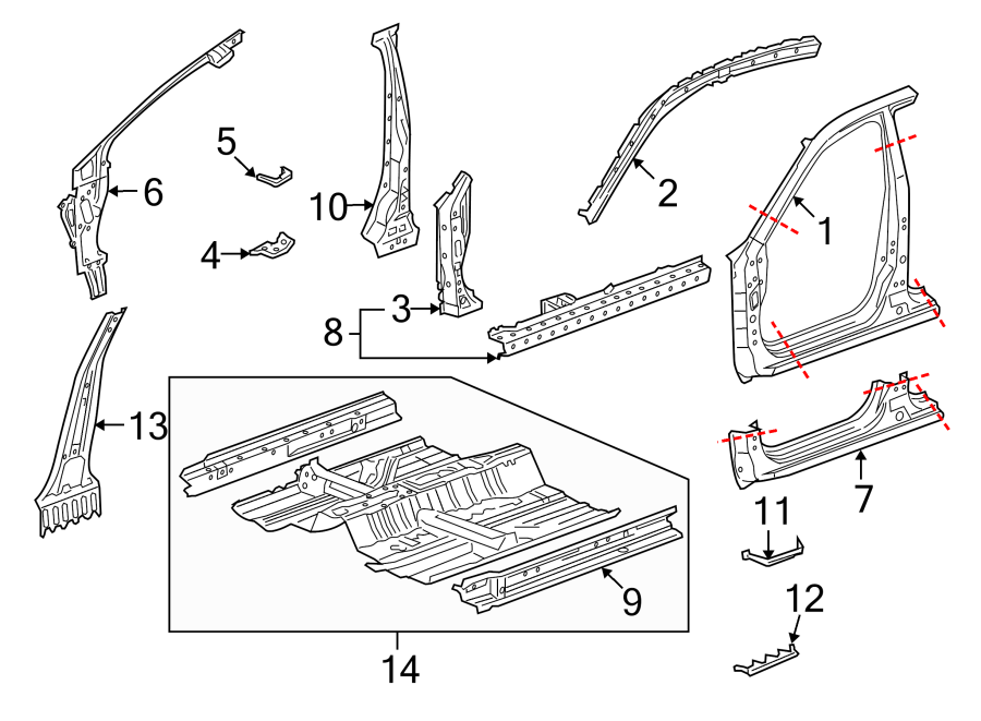 1PILLARS. ROCKER & FLOOR.https://images.simplepart.com/images/parts/motor/fullsize/4443540.png