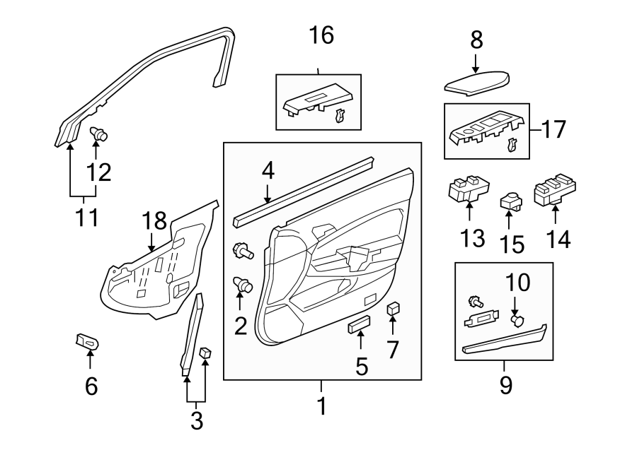 1Front door. Interior trim.https://images.simplepart.com/images/parts/motor/fullsize/4443580.png